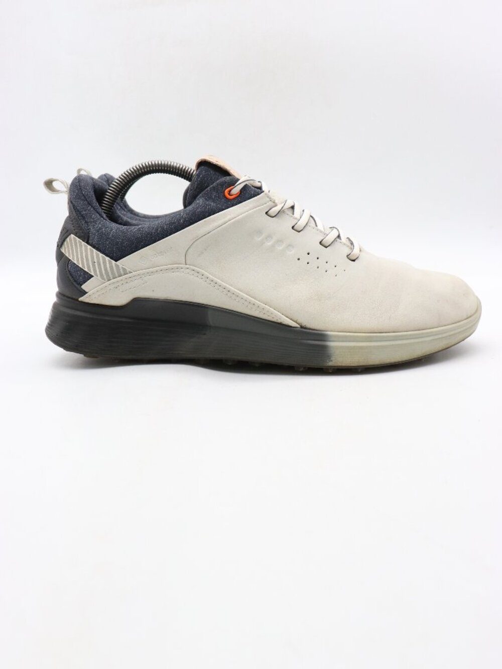 ECCO S-Three S3 Gore Tex GTX Men's US 8-8.5 EU 42 White Gray Golf Shoes Sneakers